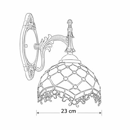 Brilagi - Επιτοίχιο φωτιστικό Tiffany βιτρώ εκρού 1xE14/40W/230V