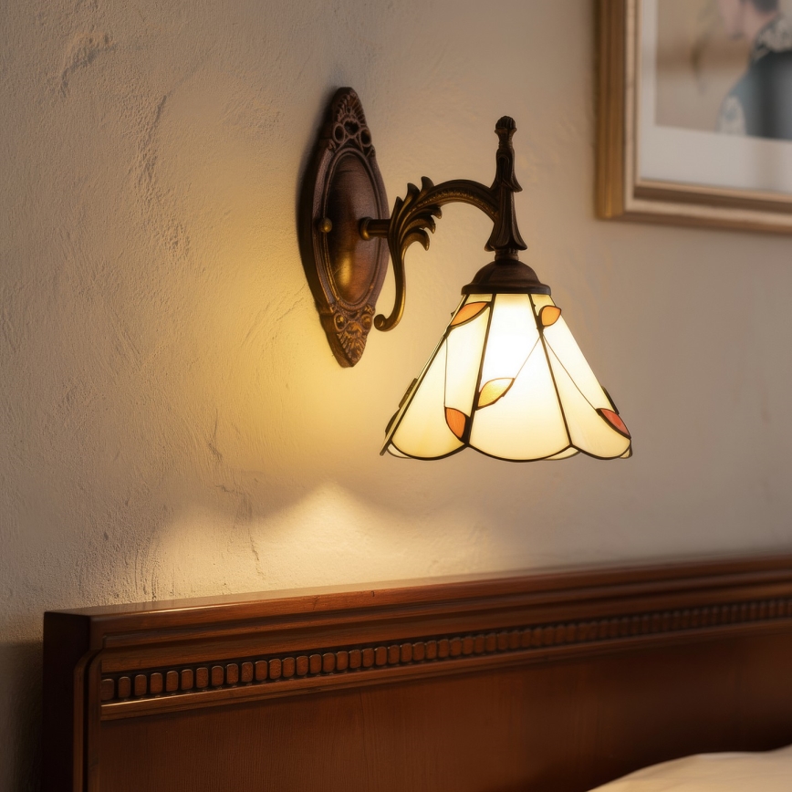 Brilagi - Επιτοίχιο φωτιστικό Tiffany με βιτρώ FOLIA 1xE14/40W/230V