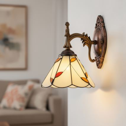 Brilagi - Επιτοίχιο φωτιστικό Tiffany με βιτρώ FOLIA 1xE14/40W/230V