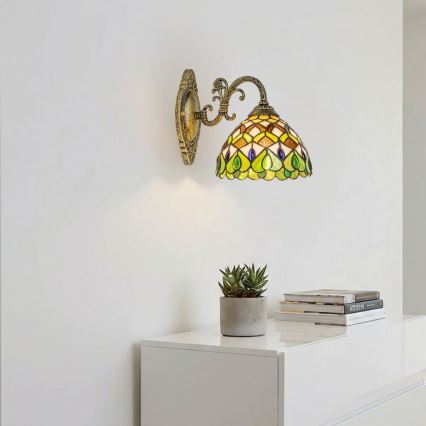 Brilagi - Επιτοίχιο φωτιστικό Tiffany με βιτρώ MARGARET 1xE27/40W/230V