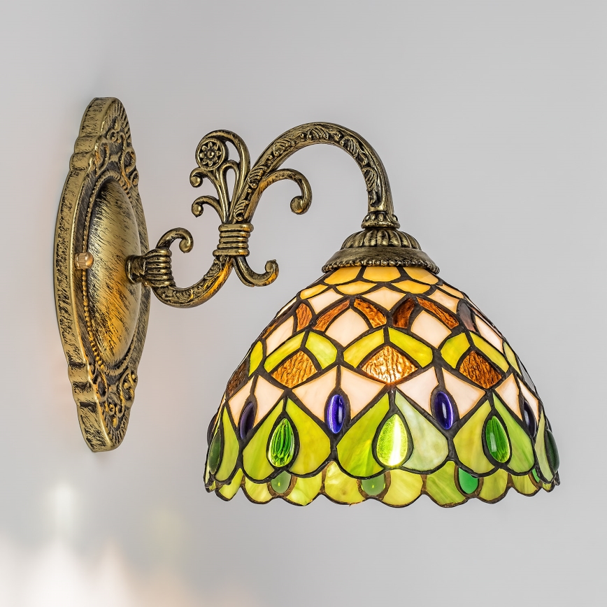 Brilagi - Επιτοίχιο φωτιστικό Tiffany με βιτρώ MARGARET 1xE27/40W/230V