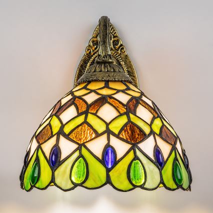 Brilagi - Επιτοίχιο φωτιστικό Tiffany με βιτρώ MARGARET 1xE27/40W/230V