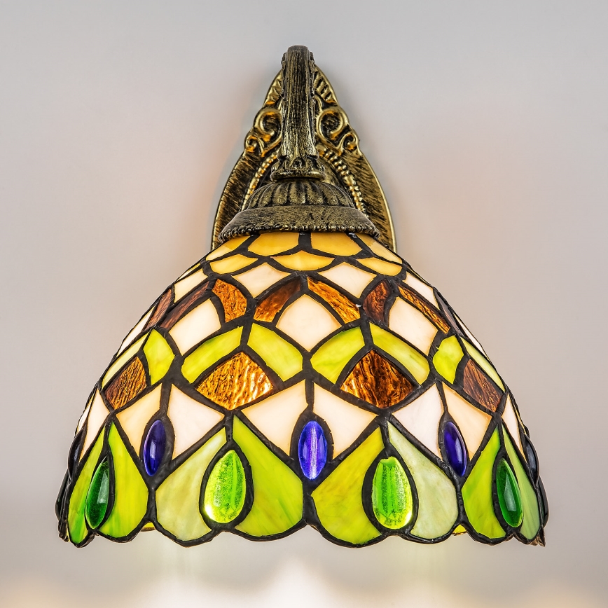 Brilagi - Επιτοίχιο φωτιστικό Tiffany με βιτρώ MARGARET 1xE27/40W/230V