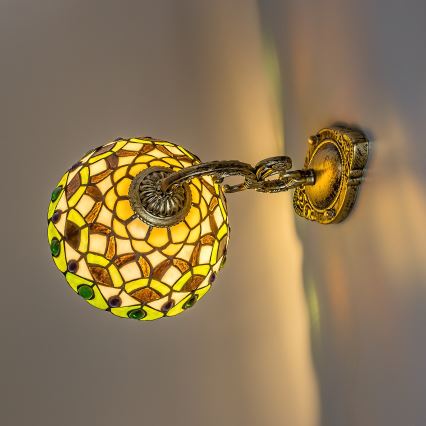 Brilagi - Επιτοίχιο φωτιστικό Tiffany με βιτρώ MARGARET 1xE27/40W/230V