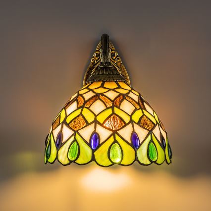 Brilagi - Επιτοίχιο φωτιστικό Tiffany με βιτρώ MARGARET 1xE27/40W/230V