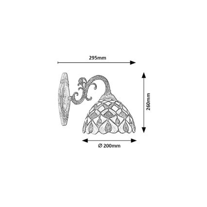 Brilagi - Επιτοίχιο φωτιστικό Tiffany με βιτρώ MARGARET 1xE27/40W/230V