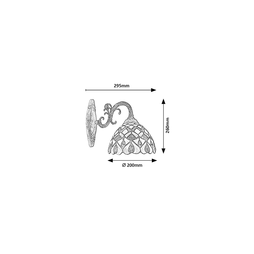 Brilagi - Επιτοίχιο φωτιστικό Tiffany με βιτρώ MARGARET 1xE27/40W/230V