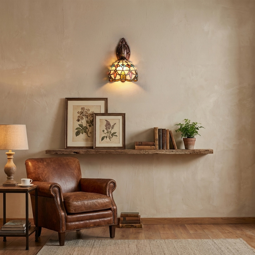 Brilagi - Επιτοίχιο φωτιστικό Tiffany με βιτρώ MIRABELLA 1xE14/40W/230V