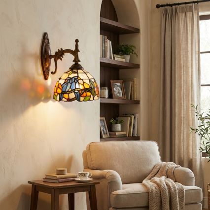 Brilagi - Επιτοίχιο φωτιστικό Tiffany με βιτρό JUNGLE 1xE14/40W/230V
