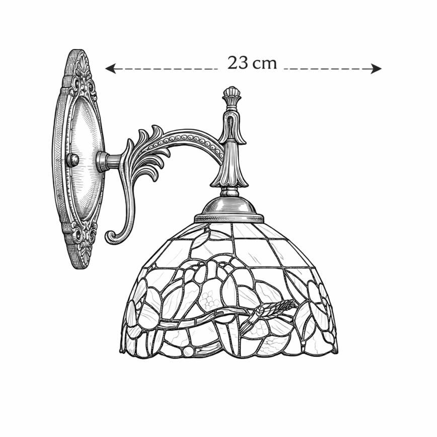 Brilagi - Επιτοίχιο φωτιστικό Tiffany με βιτρό JUNGLE 1xE14/40W/230V