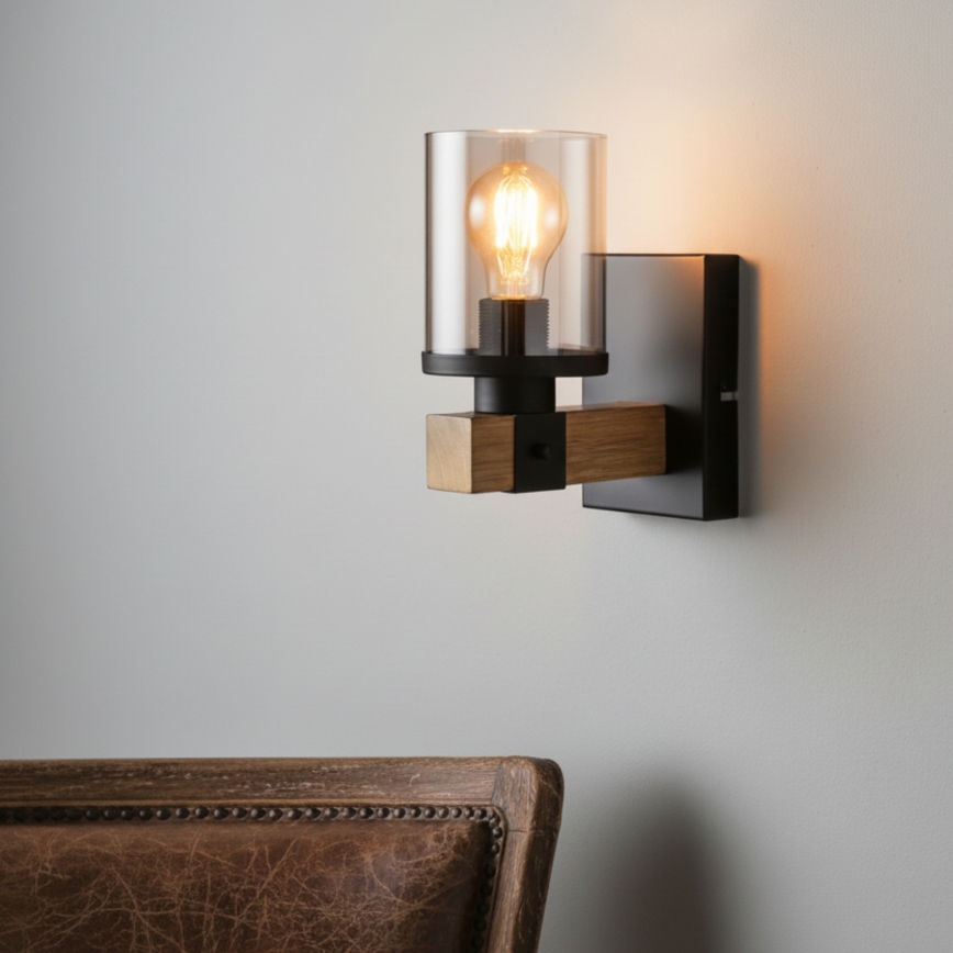 Brilagi - Επιτοίχιο φωτιστικό VISTA 1xE27/60W/230V σε απόχρωση δρυός