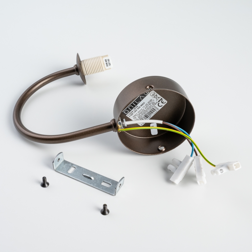BRILAGI - Επιτοίχιο φωτιστικό VULCANO 1xG9/8W/230V μπρονζέ/καπνιστό μπεζ