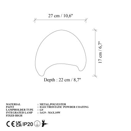 Brilagi - Επιτοίχιο φωτιστικό WABI SABI 1xG9/8W/230V λευκό