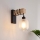 Brilagi - Επιτοίχιο φωτιστικό WOOD GLASS 1xE27/60W/230V πεύκο/μαύρο/λευκό