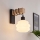 Brilagi - Επιτοίχιο φωτιστικό WOOD GLASS 1xE27/60W/230V πεύκο/μαύρο/λευκό