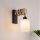 Brilagi - Επιτοίχιο φωτιστικό WOOD GLASS 1xE27/60W/230V πεύκο/μαύρο/λευκό