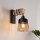 Brilagi - Επιτοίχιο φωτιστικό WOOD GLASS 1xE27/60W/230V πεύκο/μαύρο/καπνιστό καφέ