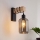 Brilagi - Επιτοίχιο φωτιστικό WOOD GLASS 1xE27/60W/230V πεύκο/μαύρο/καπνιστό γκρι
