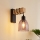 Brilagi - Επιτοίχιο φωτιστικό WOOD GLASS 1xE27/60W/230V πεύκο/μαύρο/καπνιστό μπεζ