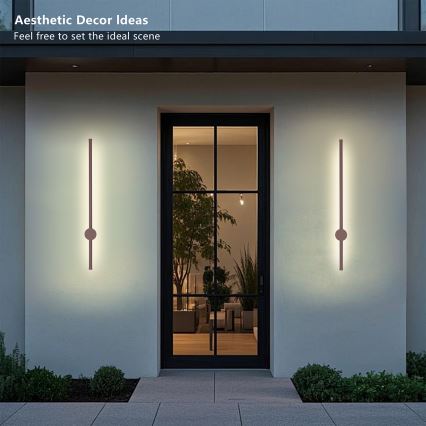 Brilagi - LED Επιτοίχιο φωτιστικό εξωτερικού χώρου AURA LED/12W/230V 3000K IP54 65 cm καφέ CRI 90