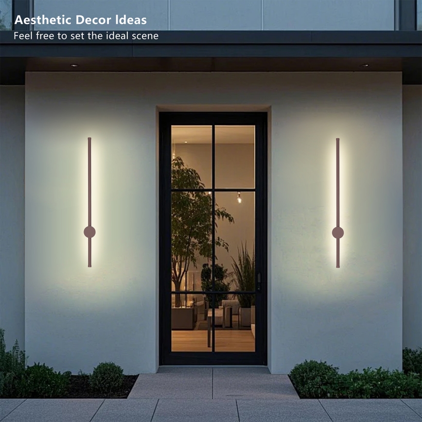 Brilagi - LED Επιτοίχιο φωτιστικό εξωτερικού χώρου AURA LED/12W/230V 3000K IP54 65 cm καφέ CRI 90