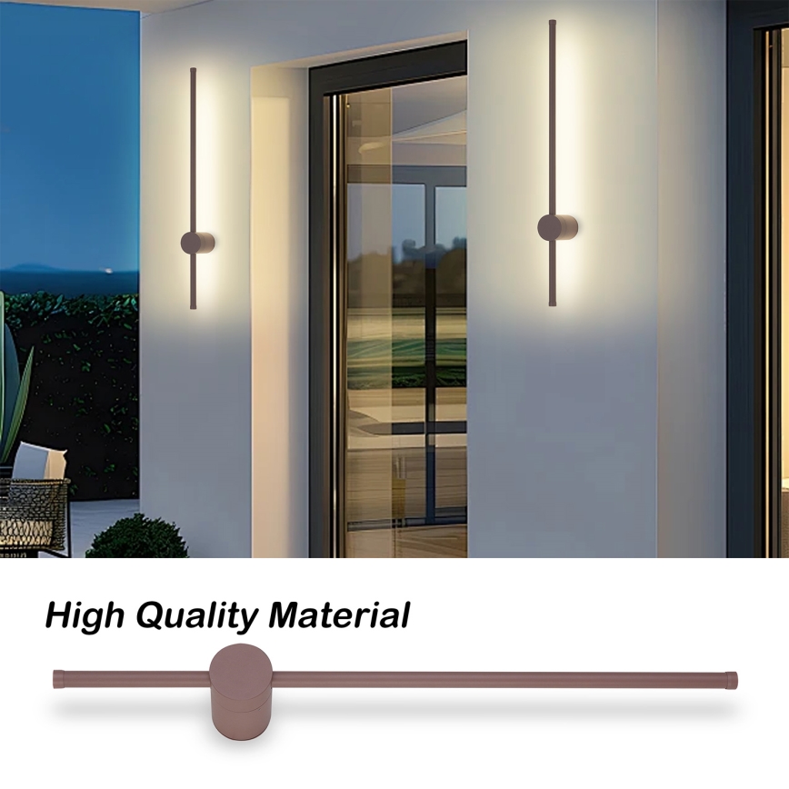 Brilagi - LED Επιτοίχιο φωτιστικό εξωτερικού χώρου AURA LED/12W/230V 3000K IP54 65 cm καφέ CRI 90