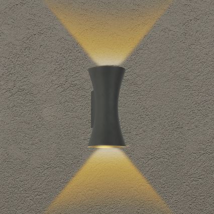 Brilagi - Επιτοίχιο φωτιστικό εξωτερικού χώρου BICON LED/10W/230V ανθρακί IP44