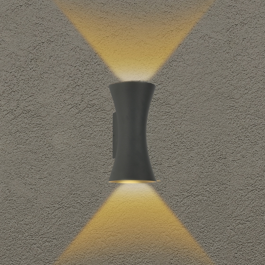 Brilagi - Επιτοίχιο φωτιστικό εξωτερικού χώρου BICON LED/10W/230V ανθρακί IP44