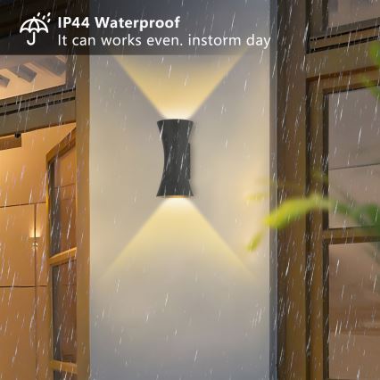 Brilagi - Επιτοίχιο φωτιστικό εξωτερικού χώρου BICON LED/10W/230V ανθρακί IP44