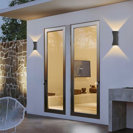 Brilagi - Επιτοίχιο φωτιστικό εξωτερικού χώρου BICON LED/10W/230V ανθρακί IP44