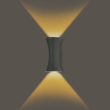 Brilagi - Επιτοίχιο φωτιστικό εξωτερικού χώρου BICON LED/10W/230V ανθρακί IP44