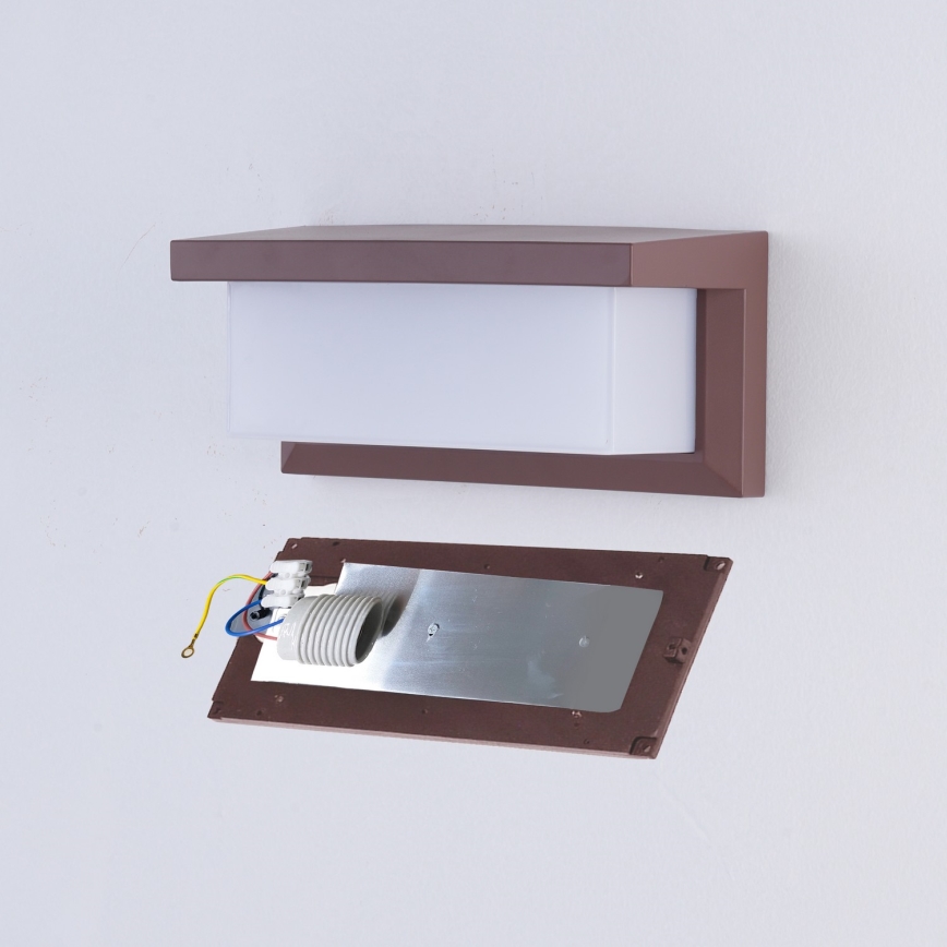 Brilagi - Επιτοίχιο φωτιστικό εξωτερικού χώρου BRICKY 1xE27/60W/230V καφέ IP54