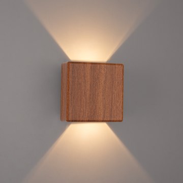 Brilagi - Επιτοίχιο φωτιστικό εξωτερικού χώρου DOUBLERAY LED/6W/230V απομίμηση ξύλου IP54