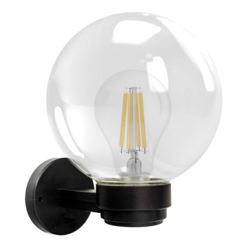 Brilagi - Επιτοίχιο φωτιστικό εξωτερικού χώρου HARBOR 1xE27/40W/230V IP33 μαύρο/διάφανο