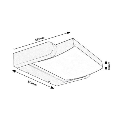 Brilagi - Επιτοίχιο φωτιστικό εξωτερικού χώρου LED ANKLE LED/18W/230V 4000K IP65 ανθρακί