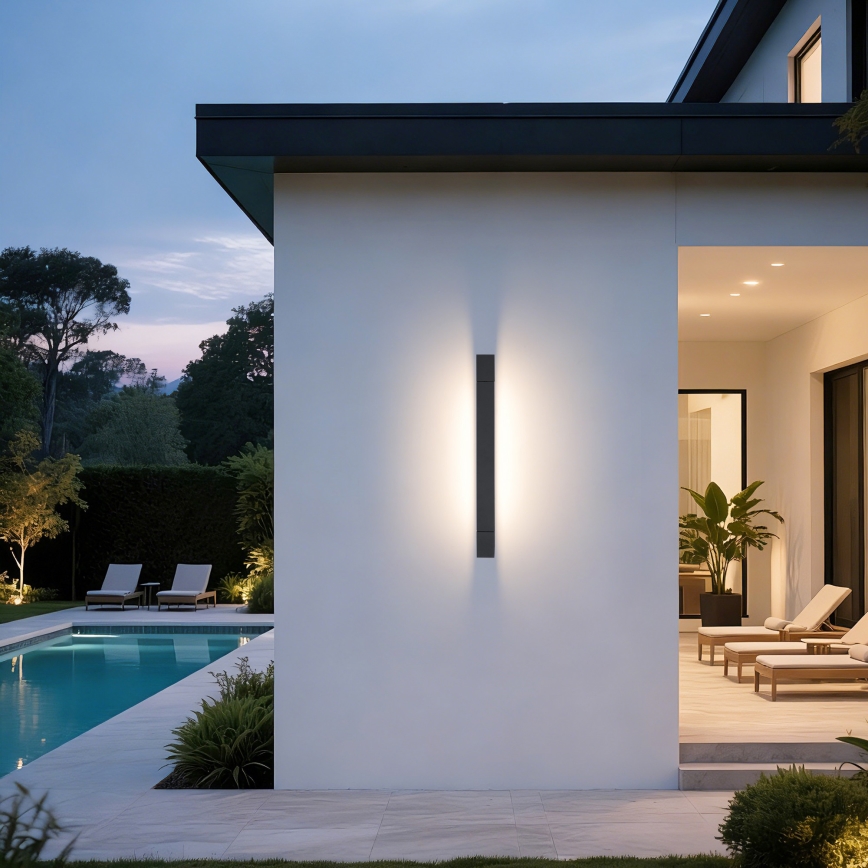 Brilagi - Επιτοίχιο εξωτερικό φωτιστικό LED AQUA LINE LED/12W/230V 45 cm IP44 ανθρακί CRI 90