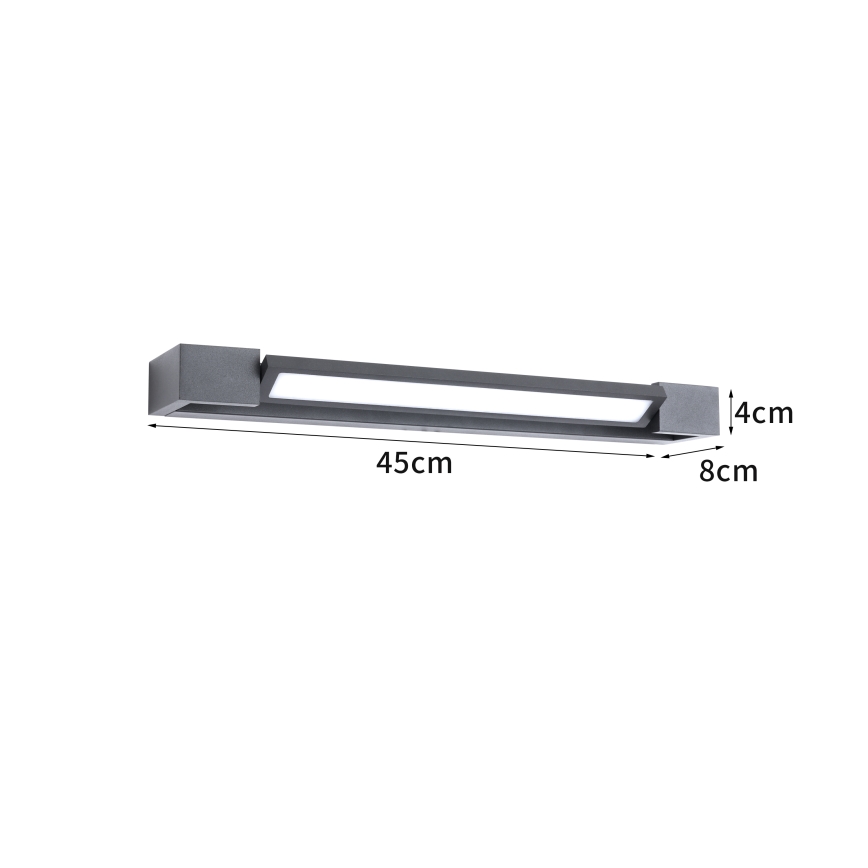 Brilagi - Επιτοίχιο εξωτερικό φωτιστικό LED AQUA LINE LED/12W/230V 45 cm IP44 ανθρακί CRI 90