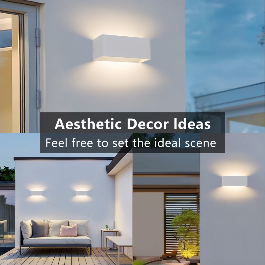 Brilagi - Επιτοίχιο φωτιστικό εξωτερικού χώρου LED DONNANI LED/7W/230V 20 cm λευκό IP44