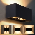 Brilagi - Επιτοίχιο φωτιστικό εξωτερικού χώρου LED DOUBLE CUBE LED/12W/230V μαύρο IP65