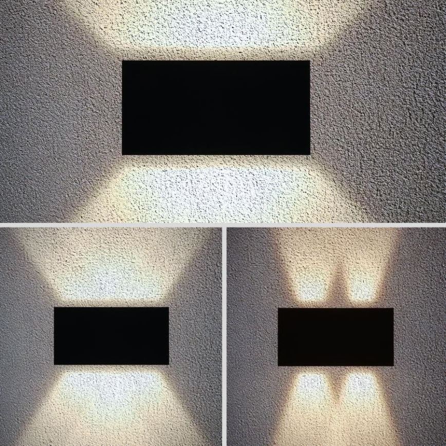 Brilagi - Επιτοίχιο φωτιστικό εξωτερικού χώρου LED DOUBLE CUBE LED/12W/230V μαύρο IP65