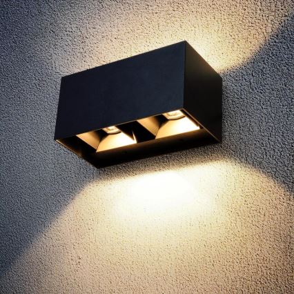 Brilagi - Επιτοίχιο φωτιστικό εξωτερικού χώρου LED DOUBLE CUBE LED/12W/230V μαύρο IP65