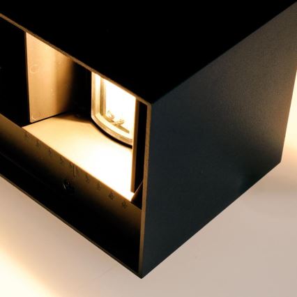 Brilagi - Επιτοίχιο φωτιστικό εξωτερικού χώρου LED DOUBLE CUBE LED/12W/230V μαύρο IP65