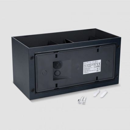 Brilagi - Επιτοίχιο φωτιστικό εξωτερικού χώρου LED DOUBLE CUBE LED/12W/230V μαύρο IP65