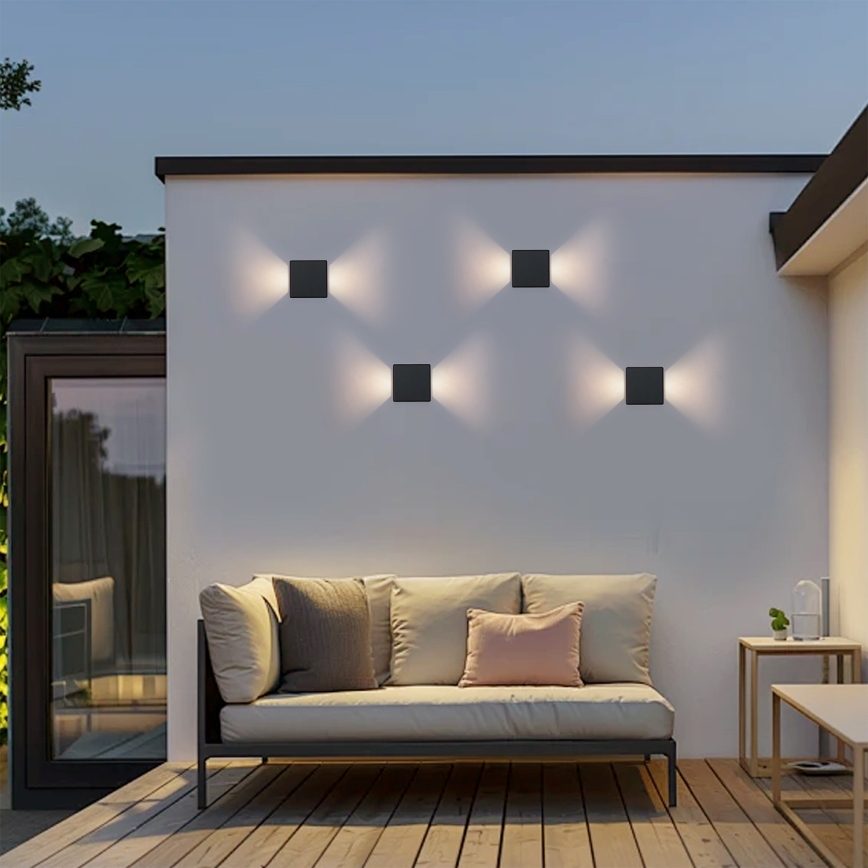 Brilagi - Επιτοίχιο φωτιστικό εξωτερικού χώρου LED DOUBLERAY LED/6W/230V μαύρο IP54