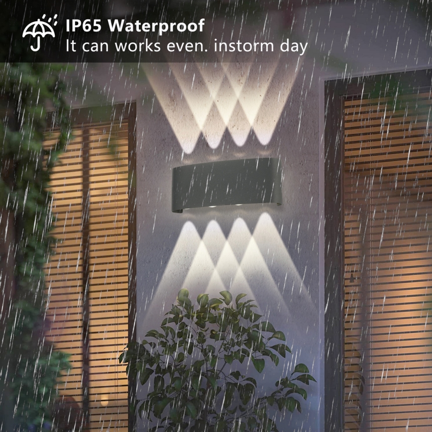 Brilagi - Επιτοίχιο φωτιστικό εξωτερικού χώρου LED FLAREBOX LED/8W/230V ανθρακί IP65