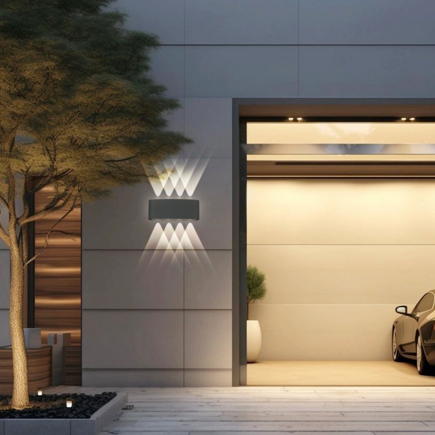 Brilagi - Επιτοίχιο φωτιστικό εξωτερικού χώρου LED FLAREBOX LED/8W/230V ανθρακί IP65