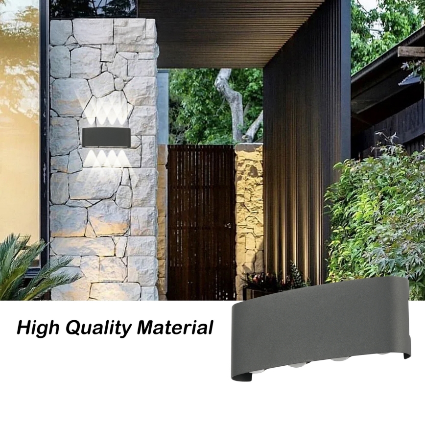 Brilagi - Επιτοίχιο φωτιστικό εξωτερικού χώρου LED FLAREBOX LED/8W/230V ανθρακί IP65