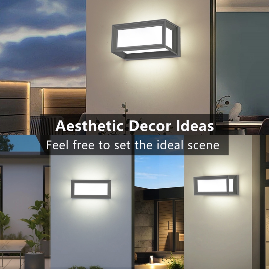 Brilagi - Επιτοίχιο φωτιστικό εξωτερικού χώρου LED PARKER LED/12W/230V γκρι IP44