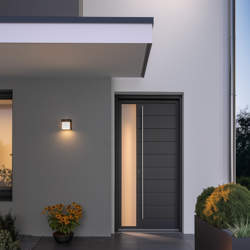 Brilagi - Επιτοίχιο φωτιστικό εξωτερικού χώρου LED TERNI LED/12W/230V ανθρακί IP44