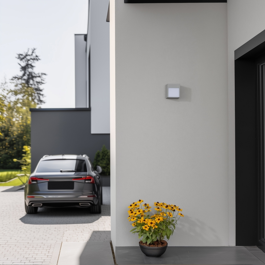 Brilagi - Επιτοίχιο φωτιστικό εξωτερικού χώρου LED TERNI LED/12W/230V γκρι IP44